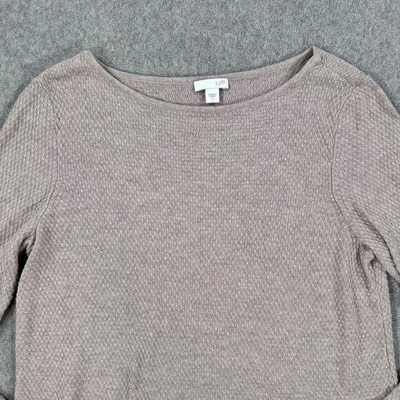 J. Jill Waffle Knit Tunic Sweater Tan Long Sleeve Women's Small Pullover Top - Picture 4 of 9